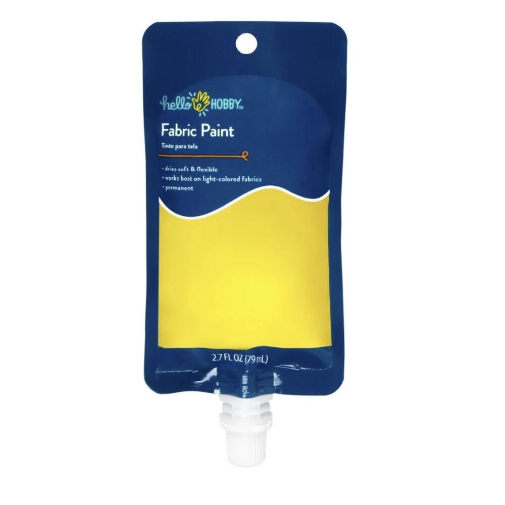 NEW‎ Hello Hobby Brush-On Fabric Paint, Yellow, 2.7 Fl. Oz. Permanent Non-toxic